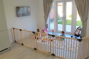 Safetots Room Divider Wooden, Baby Safety, All Sizes, Natural Wood, 76cm High - Picture 1 of 78