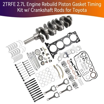 🚗2TRFE 2.7L Engine Rebuild Piston Gasket Timing Kit w/Crankshaft Rod For Toyota - Image 1 of 4