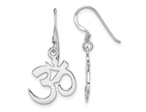 Sterling Silver Polished Polished Ohm Symbol Dangle Earrings - Picture 1 of 4