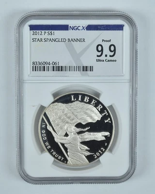 2012-P Star Spangled Banner Commemorative Silver Dollar Proof 9.9 NGC X *8672 - Image 1 of 4
