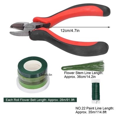 8Pcs Set Flower Arrangement Kit Floral DoubleSided Tape Wire Cutter For Bouqu UK - Image 1 of 4