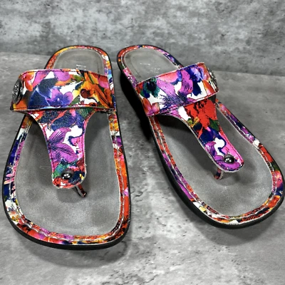 Alegria Carina 厚底凉鞋女式美国 9.5 - 10 多色皮革拖鞋 — 第 1/4 张图片