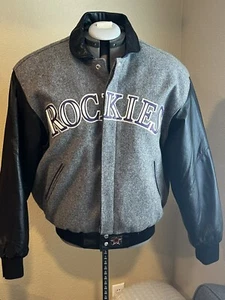 Colorado Rockies Jacket Leather Wool Size M Medium Jh Design Jeff Hamilton - Picture 1 of 15