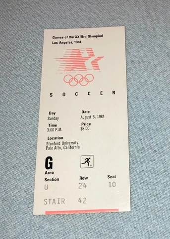 Italy - Chile 1/4 final Football game vintage ticket Olympic games 1984 Cover