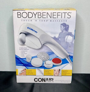 Conair Touch ‘N Tone Massager Body Benefits w/ 5 Attachments Multipurpose, White