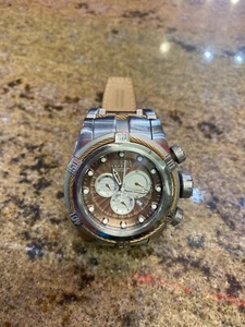 Reloj para hombre INVICTA 14612 perno pantalla analógica cuarzo suizo marrón cuero genuino - Imagen 1 de 6