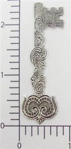 16244 2 Pc Matte Silver Oxidized Victorian Key Jewelry Finding SALE - Picture 1 of 1