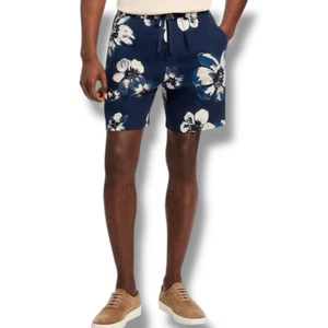 NWT Vince Mens Blossoms Printed 7.25 Linen Blend Shorts Blue Floral XL MSRP $225 - Picture 1 of 4