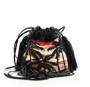 YSL - YVES SAINT LAURENT $ 599PALM HELENA FRINGE BUCKET BAG - Picture 1 of 6