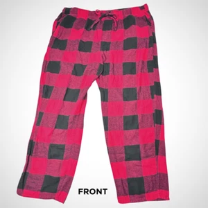 Old Navy PJ Pants Men XXXL Red Buffalo Plaid Fleece Cotton Match the Fam GUC - Picture 1 of 13