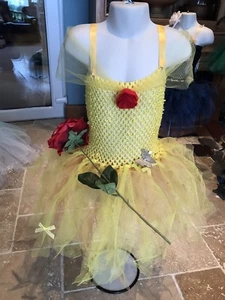 Handmade Belle Tutu Dress Age 5-7 Years Yellow Beauty And The Beast - Picture 1 of 5