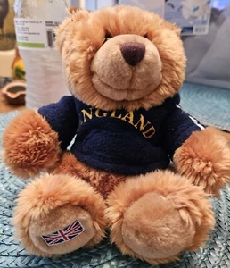 Keel Toys Hug Me Bear With Fleece England Shirt. British Flag On Left Paw. Plush - Picture 1 of 5