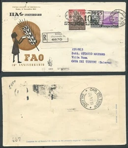 1955 ITALIA FDC VENETIA 108 FAO TIMBRO ARRIVO - CG - Picture 1 of 1