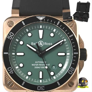 Bell & Ross BR03-92 DIVER BLACK & GREEN BRONZE BR03-92-D-LT-BR/SRB Excellent - Picture 1 of 8