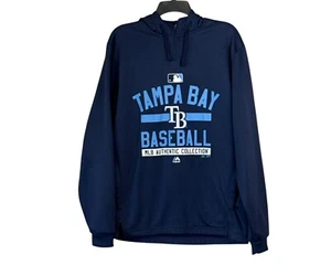 Tampa Bay Rays MLB Majestic Para hombres Cuarto Cremallera Sudadera con Capucha Azul Marino Gráfico Béisbol Talla M - Imagen 1 de 6