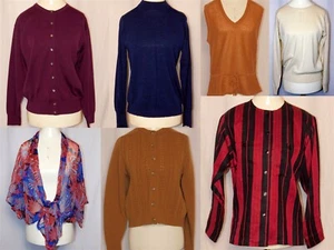 7 Pc LOT Vtg 1960s 70s Women's Tops Shawl Sweater Blouse Multicolor - Picture 1 of 8