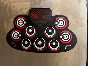 Electronic Drum Set Kids Foldable Practice Drum Pad Rechargeable Drum Red