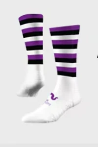 *NEW* 2019 Maddie Riewoldt's Vision Socks Size M/L | Purple, Black & White STK - Imagen 1 de 11