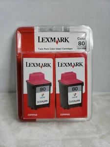 Lexmark 80 Original Twin Pack Color Inkjet Cartridges 12A1980 Sealed - Picture 1 of 3
