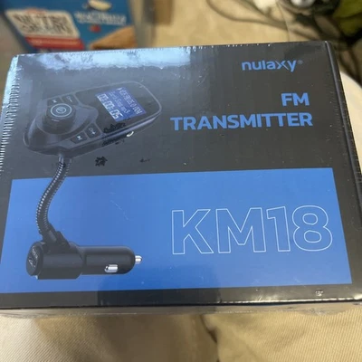 Transmisor FM inalámbrico Bluetooth para automóvil Nulaxy KM18 (Negro - Nuevo en caja) Foto 1 de 2