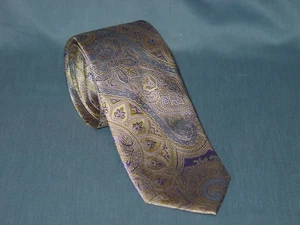 JZ Richards Gallery Paisley Gold Multicolor Tie All Silk Hand Made In USA - Picture 1 of 6