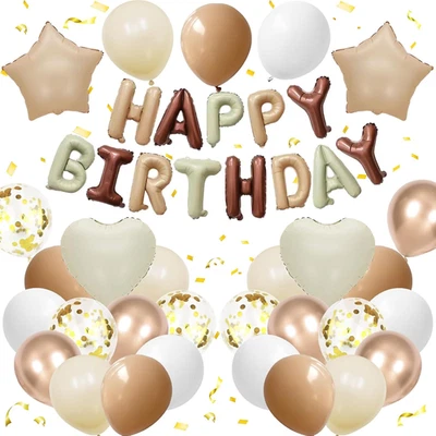 女式粉色白色生日装饰气球横幅五彩纸屑派对 — 第 1/4 张图片