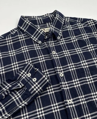 Camisa de franela manga larga de algodón a cuadros azul L Duck Head para hombre Foto 1 de 4