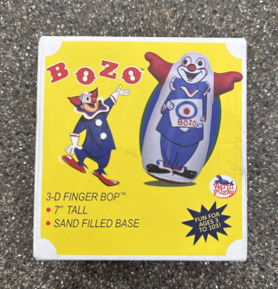 2004 Finger Bop Bozo The Clown Vinyl Inflatible Toy From Rocket USA