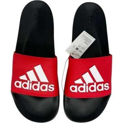 Adidas Adilette Sandalias de Ducha Rojo Negro HQ6882 Hombres Talla 13 NUEVO CON CAJA Foto 1 de 4