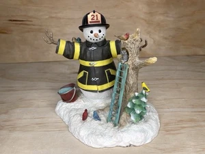 Lenox Friendly Fireman firefighter Snowman by Lynn Bywaters vintage christmas - Picture 1 of 15