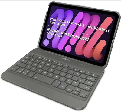 Arteck iPad Mini A17 Pro (8.3-inch) Bluetooth Keyboard With Keyboard Case NEW!! - Image 1 of 4
