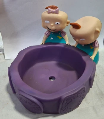 Soporte de cuenco vintage 1997 Applause Nickelodeon Rugrats Phil and Lil Foto 1 de 2