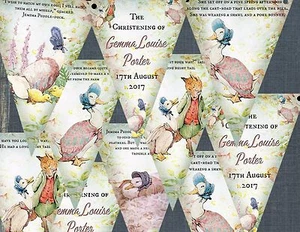 3m Personalizado Beatrix Potter Jemima Puddleduck Bunting/Banner con Cinta - Imagen 1 de 7