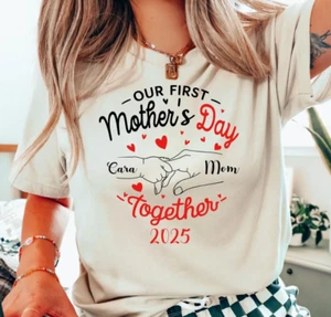 Our First Mother's Day Shirt, Custom Kids Name Mama Shirt, Mama Hand with Kids N - Picture 1 of 4