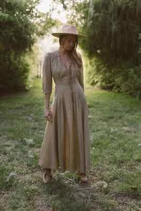 Kara Thoms Olympia Kleid Salbeigrün Gr. XXL Boho Hippie Prärie Romantisch Chic - Bild 1 von 14