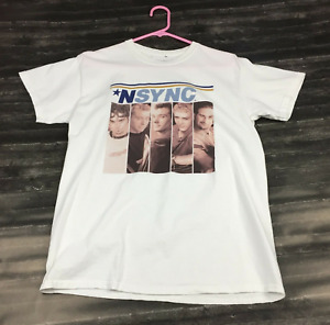NSYNC Justin Timberlake Pop Music T-Shirt Size Medium Band Tee, White