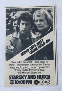 1975 small ABC tv ad~ STARSKY AND HUTCH super cops meet crime head on - Picture 1 of 1