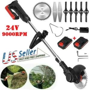24V Electric Grass Trimmer Lawn Mower Cordless Weed Brush Cutter w/ 2 Battery - Picture 1 of 12
