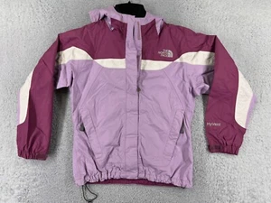 The North Face Jacket Girl Medium Pink Polyester Windbreaker Hooded HyVent Nylon - Picture 1 of 15