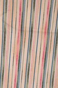 1.0 Yard Maywood EESCO Fabric Presence of Line Pink Green Tan Striped on Cream - Picture 1 of 7