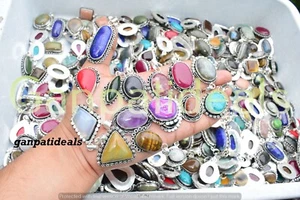 BULK SALE Lapis Lazuli & Mix Gemstone Wholesale Lots Pendants 925 Silver Plated - Picture 1 of 6