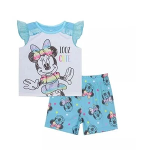 Disney Junior Minnie Mouse Toddler Girls 2 Piece Summer Pajama Set NWT $38 - Picture 1 of 9