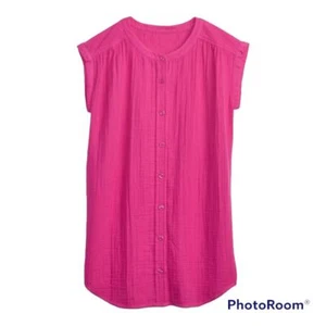 NWT Gap GapKids Crinkle Supersoft Cotton Gauze Tunic Dress in Phoebe Pink (XS)  - Picture 1 of 6