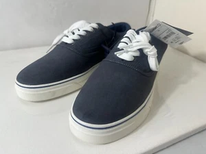 Chaps Men's Memory Foam Casual Canvas Lace-Up Sneakers Shoes Navy Blue Size 10 - Picture 1 of 12