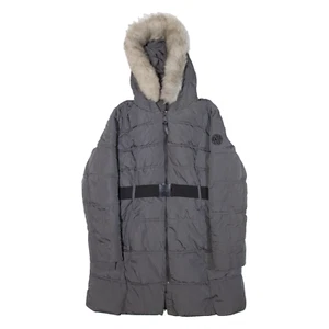 DKNY Insulated Womens Puffer Coat Grey Hooded XL - Picture 1 of 6