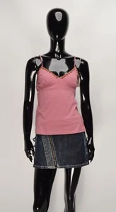 Women's Miss Sixty Y2K Fairy Baby Doll Coquette Pink Cami Top Size M - Picture 1 of 9