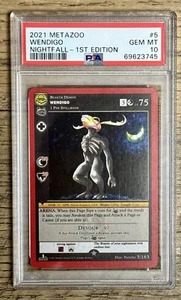 Metazoo Nightfall 1ª Edición Wendigo 5/163 FULL HOLO PSA 10 Gemas Como Nuevo - Imagen 1 de 2