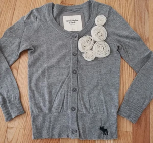 Women Abercrombie & Fitch cotton blend vintage cardigan Y2K Sweater A&F Slim Fit - Picture 1 of 4