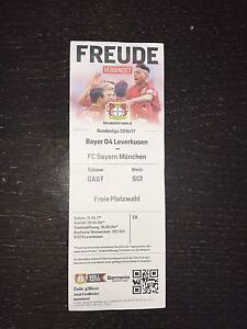 Sammler Ticket Bayer 04 Leverkusen - FC Bayern München 15.04.17 FCB