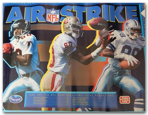 92 AIR STRIKE NFL TOP RECEIVERS LIST POSTER ANDRE RISON JERRY RICE MICHAEL ERVIN Cover